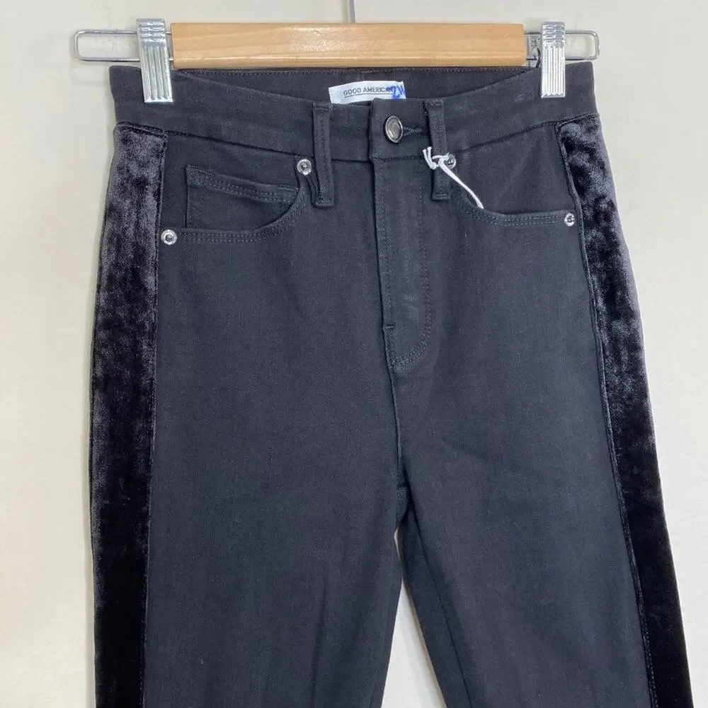 NEW Good American Good Legs Velvet Stripe Size 24 - Picture 5 of 15